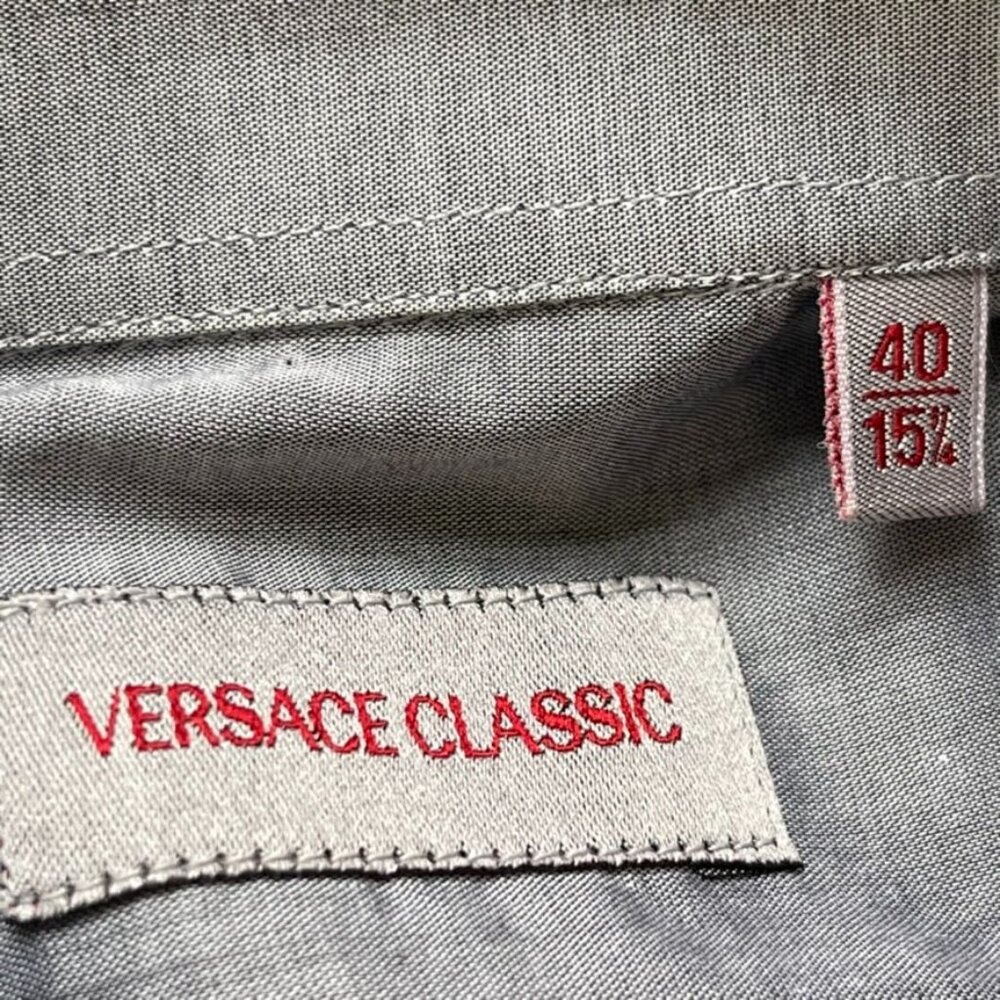 Versace Classic Men's Long Sleeve‎ Shirt 100 % Cotton Size 40-151/4 - Picture 6 of 14